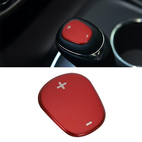 TOMALL Stainless Steel Car Gear Shift Knob Cover Compatible with Chevy Equinox 2018-2020 Shift Panel Trim Gear Lever Cover Trim for Car Interior Center Console Accessories (Red)