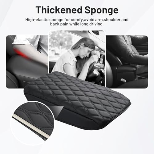 Autorder Center Console Cover for 2018-2024 Chevrolet Traverse Accessories Armrest Cushion Cover Nappa Leather Middle Console Covers Traverse Console Cushion Pad Anti-Scratch - size: 2018-2024 Chevy Traverse