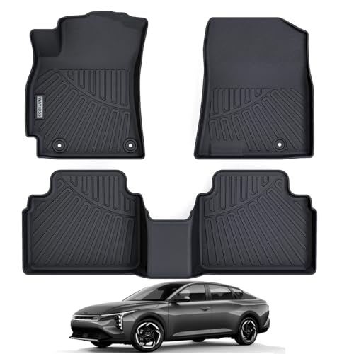 Floor Mats for All-NEW 2025 KIA K4,TPE All Weather Protection 2 Rows Car Floor Liners -Black - size: For 2025 KIA K4