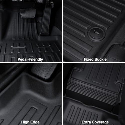 Floor Mats for Kia Telluride 2020-2025, All Weather Floor Mats Trunk Cargo Liner with Backrest Protectors Accessories, Full Coverage Set (Fit 7/8 Seats) - size: For Kia Telluride | 2020-2025