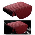 Car Armrest Cushion, 12.2"×8.3" Leather Auto Memory Foam Center Console Pad with Storage Pocket, Waterproof & Anti-Scratch Elbow Pillow Armrest Seat Box Protector, Universal Fit (Red) - color: Red