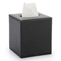 Sumnacon Tissue Box Cover Square Tissue Box Stylish PU Tissue Box Holder with Magnetic Bottom,Leather Cube Tissue Cover for Living Room Bathroom Bedroom Table Desk Home Office Car, Black - color: Black