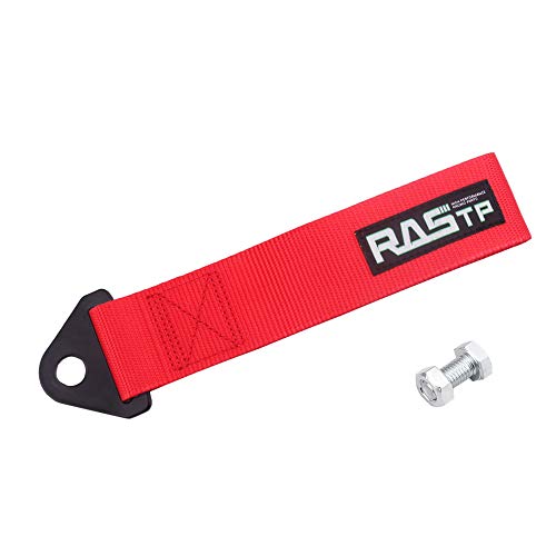 RASTP High Strength Racing Tow Strap, Tow Hook Fit for Front or Rear Front Bumper Decorative Trailer Belt (Red) - color: red