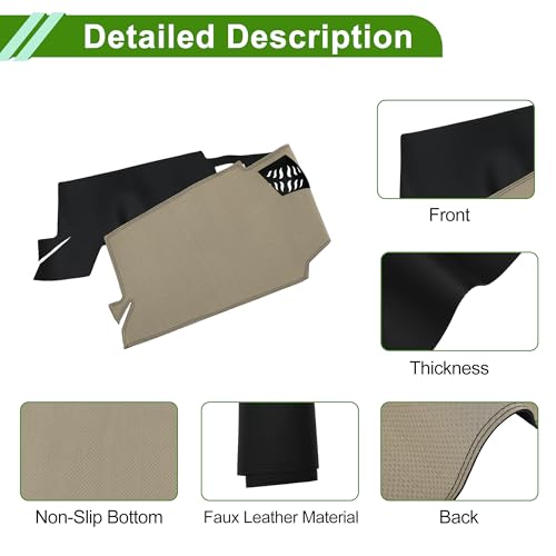 Faux Leather Dashboard Cover for BMW 5 Series W/O HUD 2024 Dashboard Mat Anti-Slip Sun UV Heat Shield Protection Black 1 Pc - size: without HUD