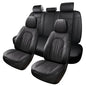 MINGBRON Car Seat Cover Full Set, Leather Car Seat Cover, Waterproof Seat Covers, Car Seat Cushion, Nappa Leather Seat Covers Car Seat Protector Universal Fit Most Cars Black - color: Black, size: Full Set