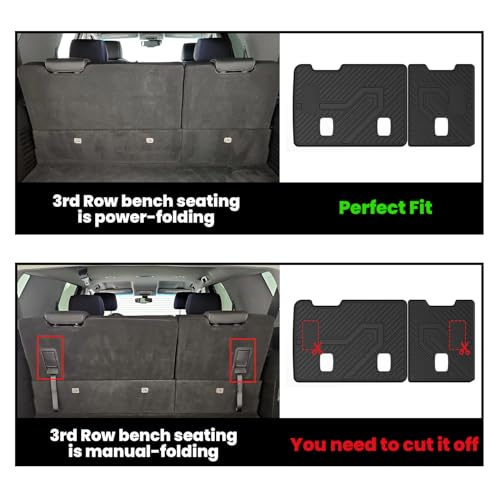 LASFIT Floor Mats & Cargo Liner with Backrest Mat 2015-2020(Only 7 Seat) for Chevy Suburban & GMC Yukon XL(Only Yukon XL, Not Fit Yukon), All Weather TPE Custom Fit Car Floor Liner, Not Fit 8/9 Seats - size: Suburban/Yukon XL/Eacalade ESV 7 Seats 2015-202