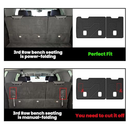 LASFIT Floor Mats & Cargo Liner with Backrest Mat 2015-2020(Only 7 Seat) for Chevy Suburban & GMC Yukon XL(Only Yukon XL, Not Fit Yukon), All Weather TPE Custom Fit Car Floor Liner, Not Fit 8/9 Seats - size: Suburban/Yukon XL/Eacalade ESV 7 Seats 2015-202