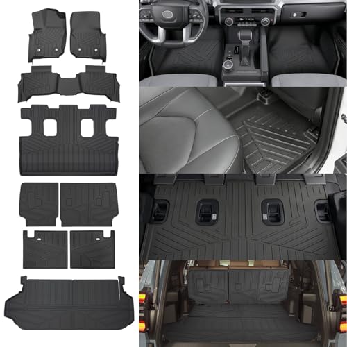 Cargo Liners for 2025 2026 Toyota 4Runner 7 Seats Gas, Trunk Mat 2nd & 3rd Row Seat Back Cover with Floor Liners All Weather Cargo Mats Protector Accessories(Not for Hybrid EV&i-Force MAX) - size: 7Seats-Trunk+Seatback(2nd&3rd Row)+Floor Mats