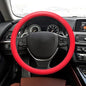 Car Steering Wheel Cover, 13 to 14.17 inches Non-Slip Silicone Steering Wheel Protector, Car Accessories Thin Soft Leather Texture Steering Wheel Protective Cover for Most Cars (Red) - color: Red