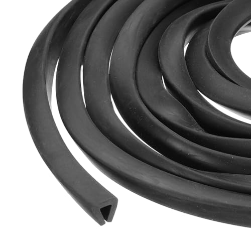 PATIKIL 26.2ft U Rubber Edge Trim Fit for 5mm Edge, 12 mm x 12 mm Black - size: Fit for 5" x 26.2ft x 12mm x 12mm