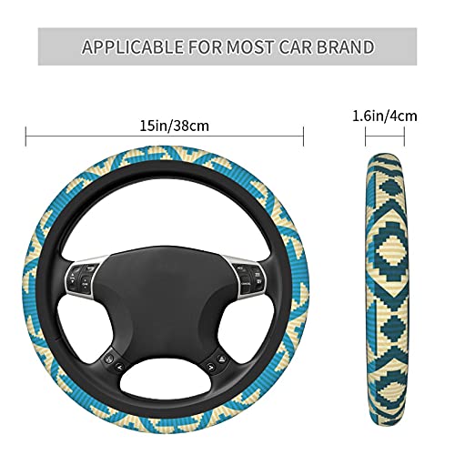 Custom Stretchy Neoprene Car Steering Wheel Cover, Add Your Own Personalized Text Message Image Anti Slip and Sweat Absorption Universal Fit Vehicle, SUV, Trucks