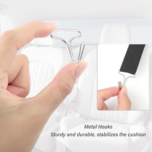 Stacool 24PCS Seat Covers for Cars Hooks,12 Plastic Car Seat Cover Chucks + 12 Metal Hooks for Car Accessories Seat Covers Replacement,Universal Car Fastener Kit Fit All Car Seat Cover
