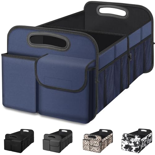 Car Trunk Organizer, Collapsible, Waterproof, Non-Slip, Blue, 52L, 5 Compartments, Rectangular, Portable, Practical/Functional - color: Blue, size: Standard