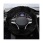 Fluffy Steering Wheel Cover, 15 Inch Anti-Slip Microfiber Plush Fuzzy Steering Wheel Cover, Winter Warm Elastic Fuzzy Steering Wheel Covers for Women and Men, Car Accessories (Black) - color: Black