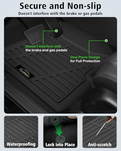 Floor Mats 1999-2006 for Chevy Silverado & GMC Sierra Crew Cab 1500 2500 2500HD 3500HD, 2007 Silverado GMC Sierra Classic Body, 2000-2006 Suburban/Yukon XL/Escalade ESV (2nd Row Bench Seat Only) - size: For Silverado & Sierra 1999-2006