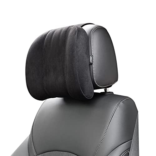 Forbell Premium Memory Foam Car Neck Pillow with Washable Cover - Provides Comfortable Neck Support for Driving and Travel 1pc(Black) | Slow Rebound Memory Foam, Suedette Fabric - color: Black, size: 10.5in*9.5in*3in