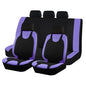 9PCS Car Seat Covers Full Set, Polyester Washable Vehicle 5-Seats Protectors with Headrest Cover, Comfortable Automobile Seat Interior Protection, Universal for Sedan Truck SUV (Purple)