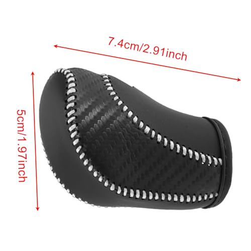 Riloer Car Gear Shift Stick Cover, Car Faux Leather Gear Shift Knob Cover, Compatible with Volkswagen Golf R 2015-2019, 1 Set (Gray Thread) - color: Gray Thread