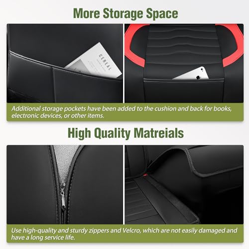 Nilight Car Seat Covers Custom Fit 2008-2024 Toyota Tundra Double CrewMax Cab Waterproof Faux Leather Cushion Full Set with Split Bench 60/40 for SR5 Limited Platinum 1794 Edition - color: Full Sets 5 Seat, style: Toyota Tundra 2008-2024