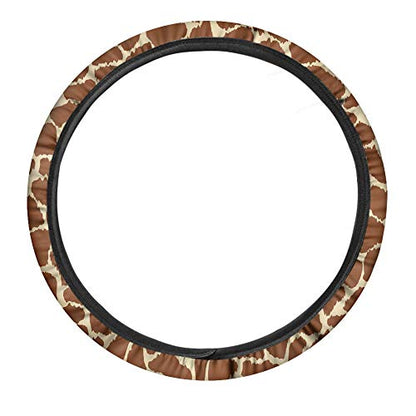 GLENLCWE Giraffe Car Steering Wheel Cover Universal 15 inch Soft Steering Wheel Protector Anti-Slip for Most Vehicle - color: Giraffe Pattern