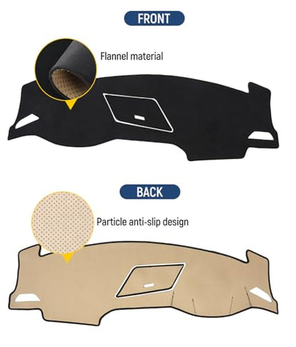 BIBLOZ Dash Cover for Volkswagen Tiguan 2018-2024 Accessories Black Flannel Dashboard Cover Mat Car Dashboard UV Sun Protection(Not for 2025+) - size: 2018-2024 Tiguan