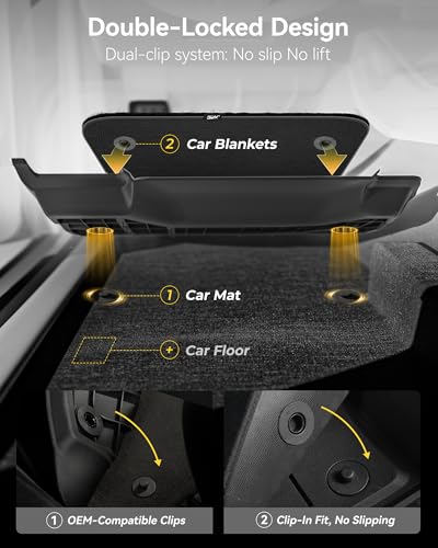 3W Floor Liner & Carpet Top Bundle for 2019-2024 Dodge Ram 1500 Crew Cab (New Body/Without Storage) All-Weather 1st & 2nd Row TPE Mats Set, Not for Classic Models - size: 19-24 Ram 1500 w/o Storage Floor Mats & Carpet