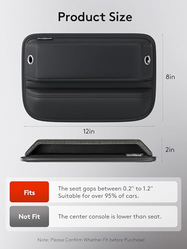 Car Seat Gap Filler Organizer with Sun Visor Organizer, PU Leather Seat Gap Filler for Phone, Keys, Cards & Sunglasses, Front Seat Storage Side Pocket for Cars SUVs Trucks