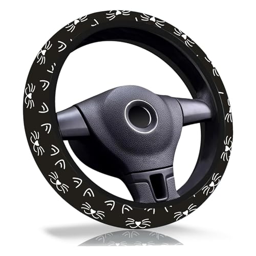 Cat Steering Wheel Cover,Non-Slip Breathable Neoprene Steering Wheel Covers,Cats Car Accessories and Car Decor,Cat Gifts for Women,Men Universal 15 Inch Fit Auto,SUV,Truck - color: Cat