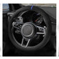 Suede Steering Wheel Cover with Upgraded Silicone Inner Ring, Breathable, Anti-Slip, Leather Universal 14.5 to 15 Inch Steering Wheel Cover (Black with Blue Mark) - style: Black with Blue Mark