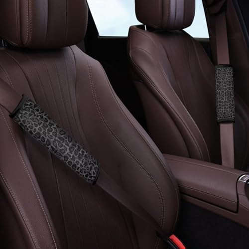 Dreaweet Black Leopard Print Seatbelt Covers for Women Soft Comfortable Seat Belt Cover Pad Fashion Cheetah Print Car Accessories 2 Pack Universal Car Seat Shoulder Strap Pads - color: Black Cheetah Print