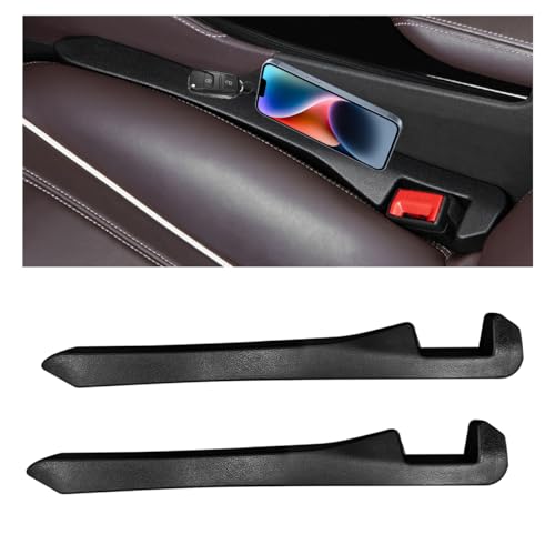 2 PCS Car Seat Gap Filler, PU Leather Car Seat Side Gap Filler to Fill The Gap Between Seat and Console, Universal Car Seat Gap Filler to Prevent Item from Falling for Most Vehicles (Black) - color: Black