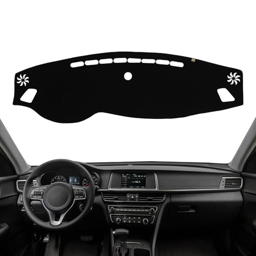 Dashboard Cover Dash Mat Fit for K-ia Optima / K5 2020-2017 (Without HUD Models),Car Dash Board Mat Anti-Glare Carpet,Non-Slip Pad Sunshield Protector (Black)