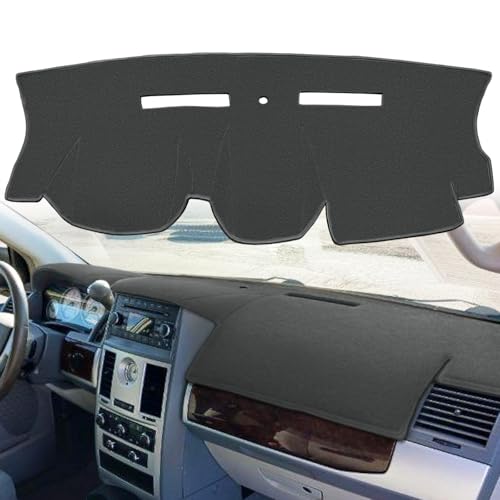 Dash Cover Mat Custom Fit for Dodge Grand Caravan/Chrysler Town Country with Light Sensor w/o Speaker Dashboard Pad Cap Carpet Protector K369 (Dark Gray) - color: Dark Gray