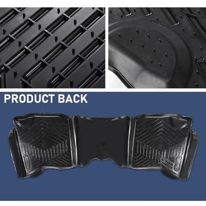 PIT66 Floor Mats Set Compatible with 2009-2018 Dodge Ram Crew Cab, (Not Fit Tradesman Quad Cab) TPE 3-Piece Premium, Black All Weather Protection Floor Liners Mats Set (4 Full Size Doors) - size: Fit Dodge Ram Crew Cab 2009-2018 | 3PCS
