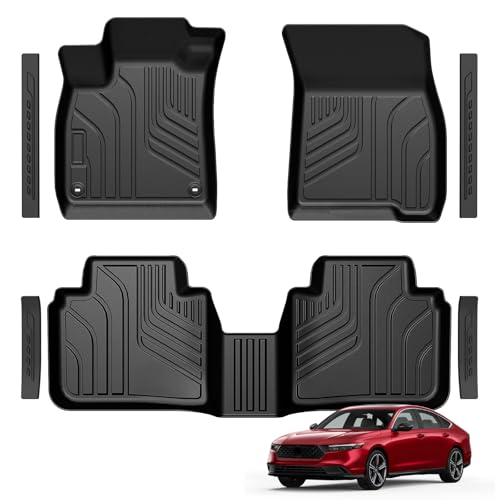 Floor Mats for Honda Accord 2023-2025 2026 (Include Gasoline & Hybrid), TPE All Weather Durable Floor Liners Door Sill Guards for Honda Accord Accessories - size: 2023-2026 | For Honda Accord