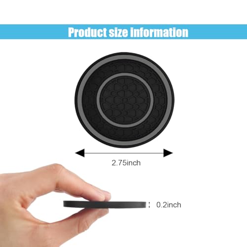 2PCS Car Cup Holder Coasters, 2.75 Inch Auto Non-Slip Anti Dust Cup Mats, Console Cup Holder Insert Coaster Auto Insulated Mats, Universal Interior Accessories for Most Cars (Gray) - color: Gray