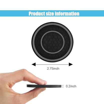 2PCS Car Cup Holder Coasters, 2.75 Inch Auto Non-Slip Anti Dust Cup Mats, Console Cup Holder Insert Coaster Auto Insulated Mats, Universal Interior Accessories for Most Cars (Gray) - color: Gray