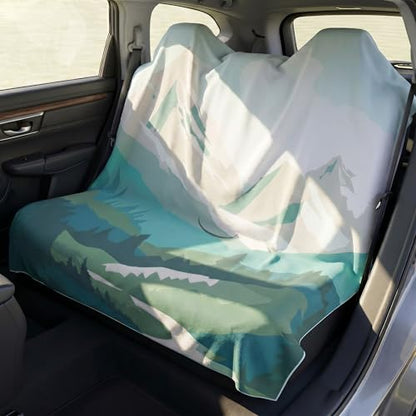 Hahafelt Back Seat Cover with Storage Bag, Moisture Wicking Rear Bench Towel Backseat Cover Nonslip Rear Seat Protector for Cars SUV Van Truck, Post Gym Workout Surfing Running Hiking Beach(Yosemite)