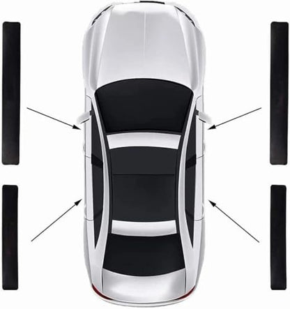 4Pcs z71 Letter Emblem Front/Rear Door Car Door Sill Plate Protectors Scuff Plate (Black Red)