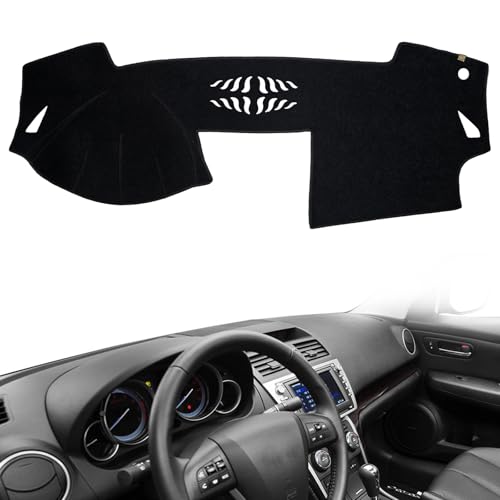 AUQDD Dashboard Cover Mat Fit for 2009 2010 2011 2012 2013 Ma-zda 6, Black Flannel Dash Mat, Anti-Glare, Anti-Reflection, No Peculiar Smell - Fits Vehicle Without HUD Models - color: Black, size: Fit For 09-13 Ma-zda 6
