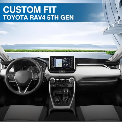 KUST Black Dash Cover Mat for Toyota RAV4 2019-2025 Left Hand Driving Non-Slip Dashboard Cover Interior for RAV4 Accessories Custom Fit Dash Mat Sunshade Windshield Glare - size: 62.2''×14.8'' (Toyota RAV4 19-25)