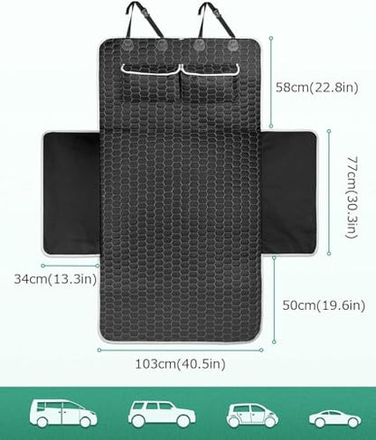 Oasser Cargo Liner for Dogs Trunk Cover, Waterproof Cargo Cover Pet Trunk Mat with Side Flaps & Bumper Protector 2 Large Pockets Nonslip Durable Soft for SUVs Sedans Vans (40.5'' x 72.8'') - size: L (40.5 x 72.8 inch)