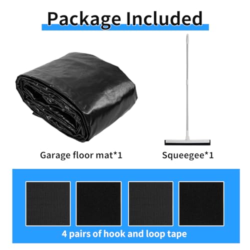 MIALUTY® Garage Floor Mat,(7'9" x 16'),Heavy Duty PVC Under Car Containment Mat with Raised Edge Waterproof Oil-Proof Non-Slip Against Snow Rain Mud All-Weather Easy to Clean - size: 7'9" x 16'