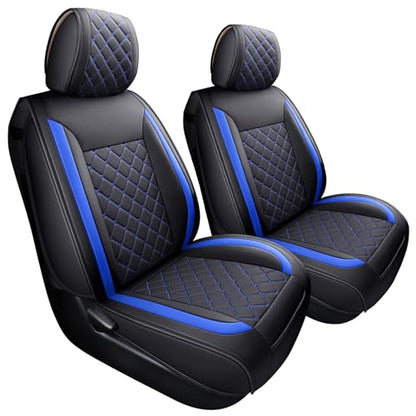 Tomatoman Tacoma Seat Covers Customized for 2005-2025 2026 Sport Extended SR V6 Crew Cab, Waterproof Faux Leather Car Cushions(2 PCS Front, Black-Blue) - color: 2 PCS Front/Black-Blue