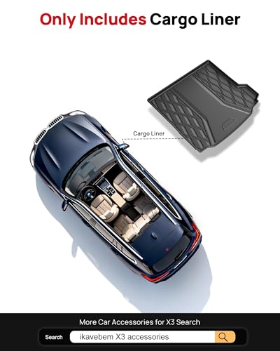 Original 2018-2024 X3 Cargo Liner for BMW X3 - Custom Fit All Weather TPE Trunk Mat - 3D Shaped Laser Measured Cargo Mat for BMW X3 2018-2024 (Not Fit X3 xDrive30e) - color: 2018-2024 X3 Cargo Liner