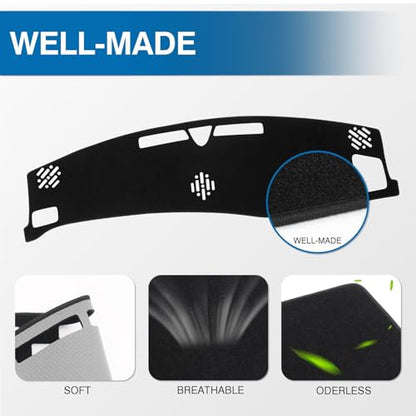 KUST Black Dash Cover for Hyundai Santa Fe 2024 2025 2026 (Without HUD) Polyester Dashboard Cover Non-Slip Interior Accessories for Hyundai Santa Fe Custom Fit Dash Mat Sunshade Windshield No Glare - size: For Santa Fe 24-26