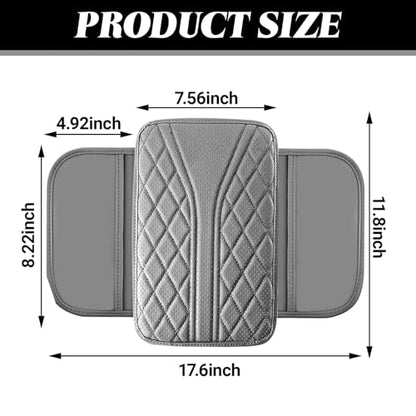 Upgraded Car Center Console Cover, Leather Auto Armrest Cover with 2 Storage Bags, Waterproof Center Console Protective Pad, Universal Cars Armrest Storage Box for Sedan, SUV, Truck (Gray) - color: Gray