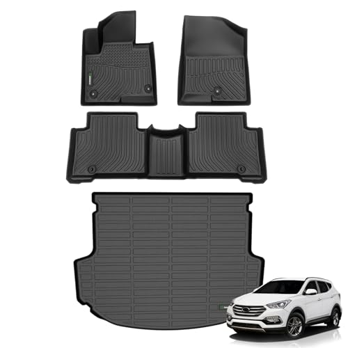 ANBINGO®Floor Mats Fit for Hyundai Santa Fe Sport 2013-2018 (Only 5 Seater) All Weather Car Mats Rug for Hyundai Santa Fe Sport TPE Rug Mat for Santa Fe Sport Rubber Trunk Liner for Santa Fe Sport - size: 30x6x6 inches