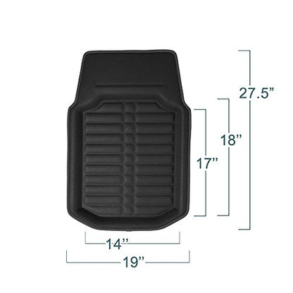 FH Group Universal Fit for all weather protection Deep Tray Style Automotive Floor Mats fits most Cars, SUVs, and Trucks, 4 Piece Solid Black - color: Solid Black - Full Set