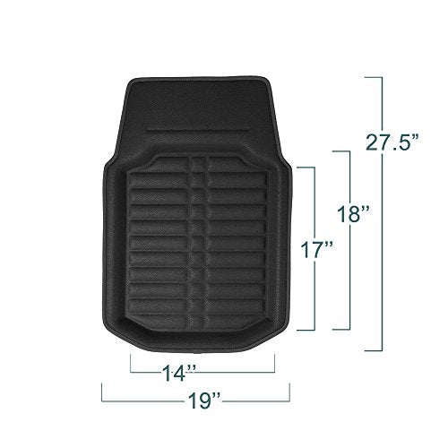 FH Group Automotive Floor Mats - PU Leather Floor Mats, Deep Dish Design, Floor Mats for Cars, Universal Fit Floor Mats Front Set, Floor Mats for Most Sedan, SUV, Truck Floor Mats Red Black - color: Red Black - Front